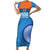 Custom India Cricket Short Sleeve Bodycon Dress Go Women In Blue