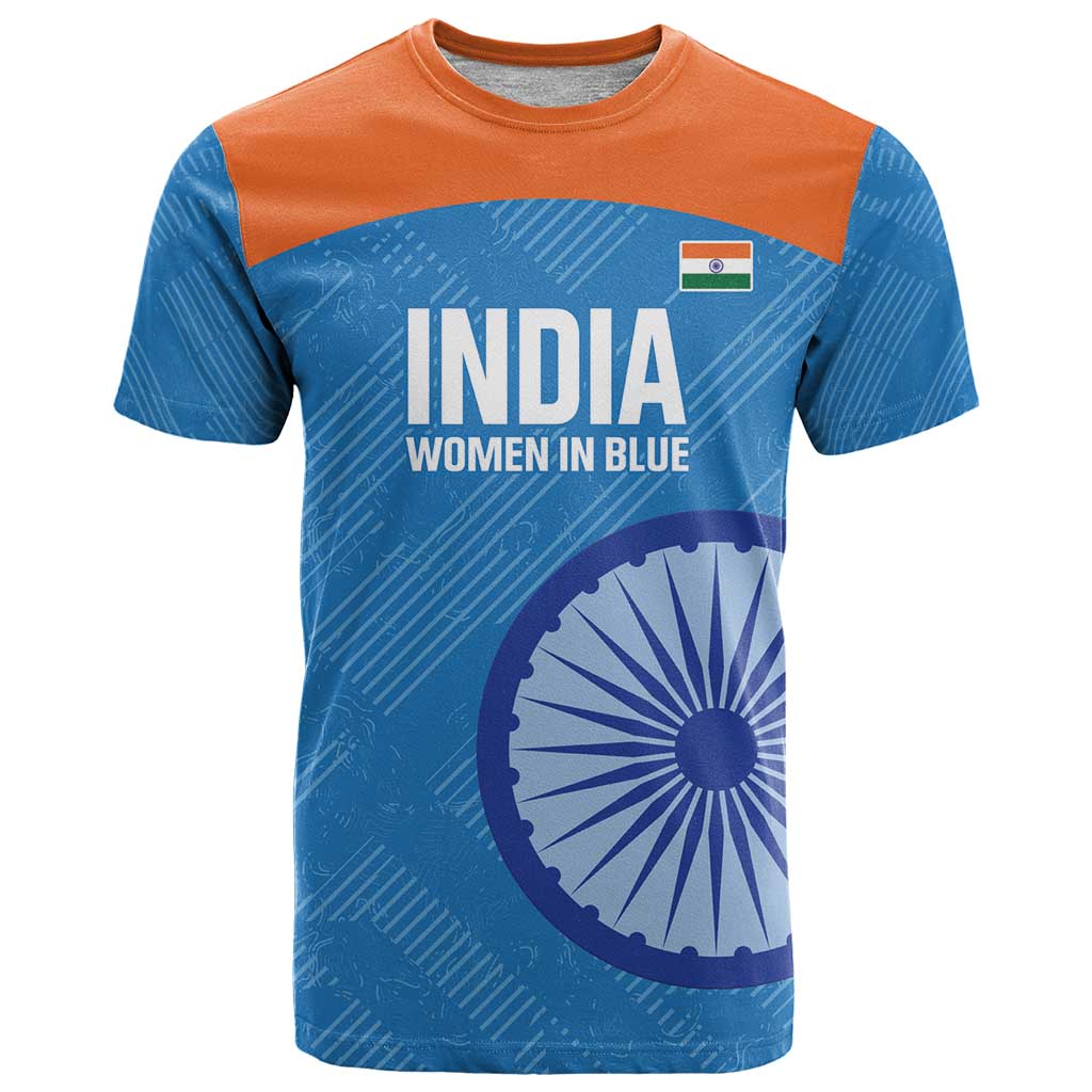 Custom India Cricket T Shirt Go Women In Blue