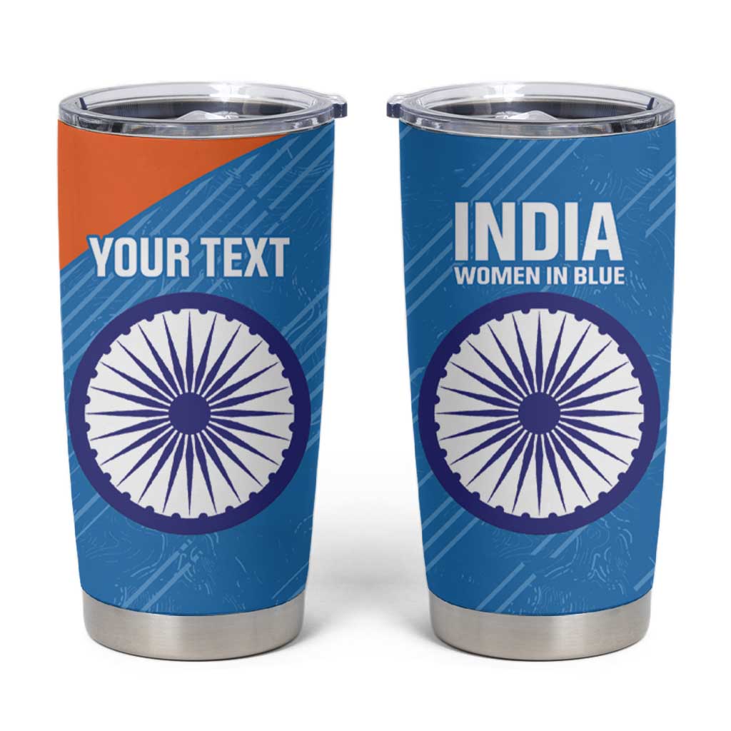 Personalised India Cricket Tumbler Cup Go Women In Blue