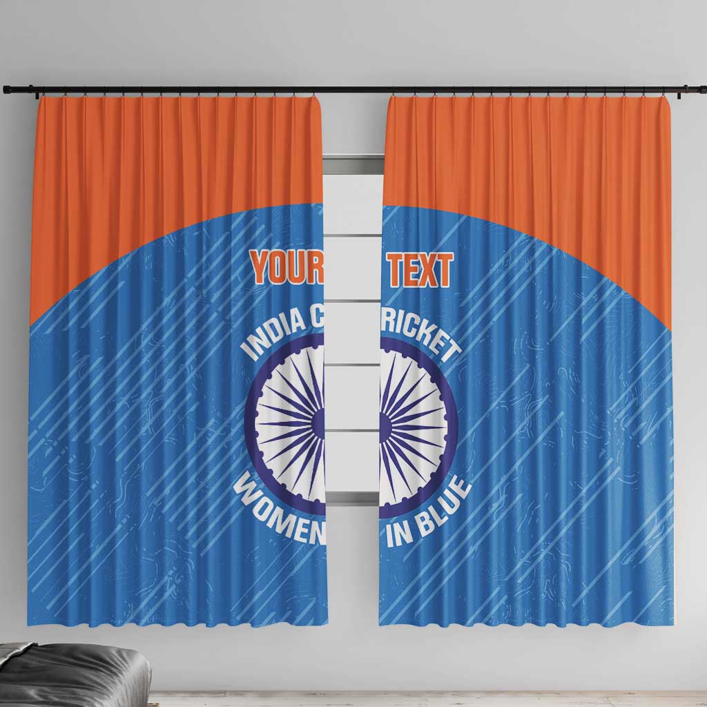 Custom India Cricket Window Curtain Go Women In Blue