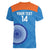 Custom India Cricket Women V-Neck T-Shirt Go Women In Blue