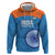 Custom India Cricket Zip Hoodie Go Women In Blue