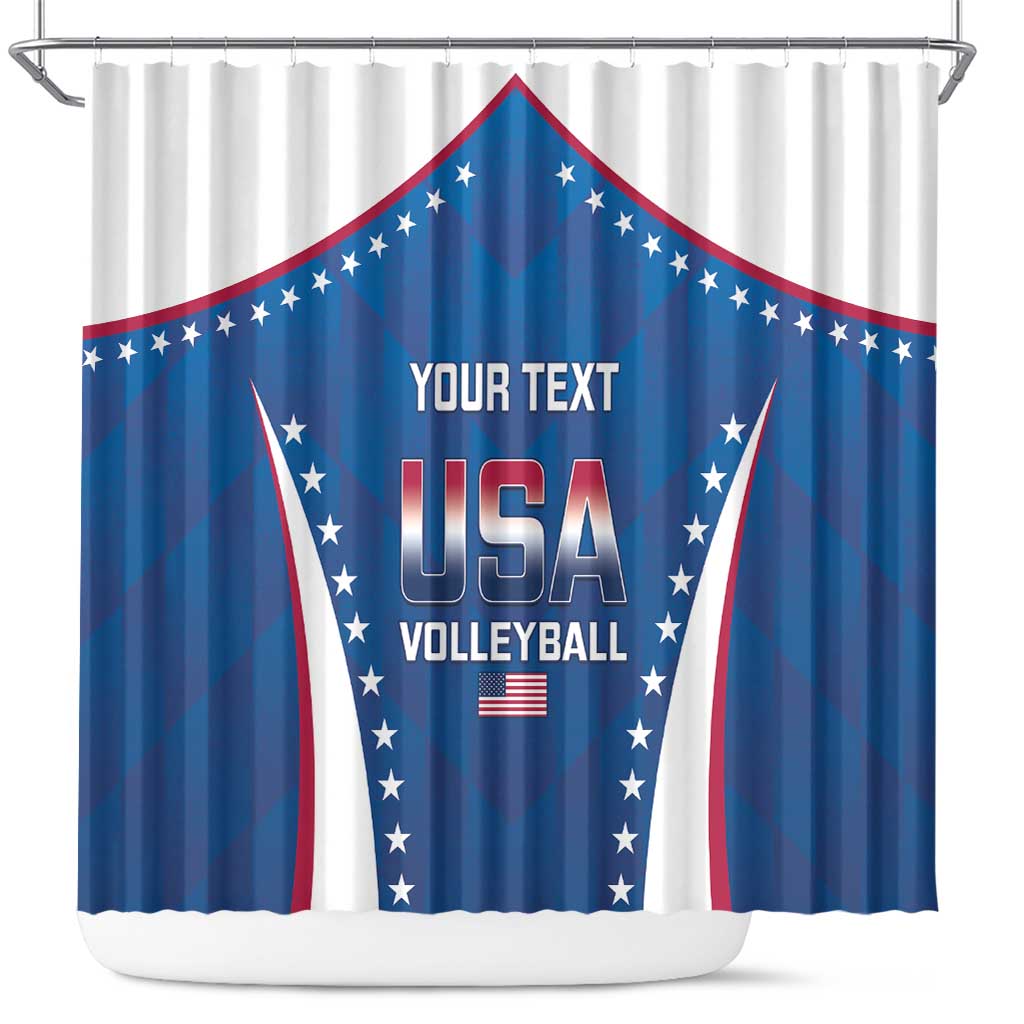 Custom USA 2025 Volleyball Shower Curtain Sporty Style