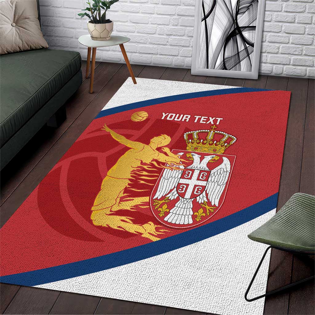 Custom Serbia Volleyball Area Rug 2025 Go Champions