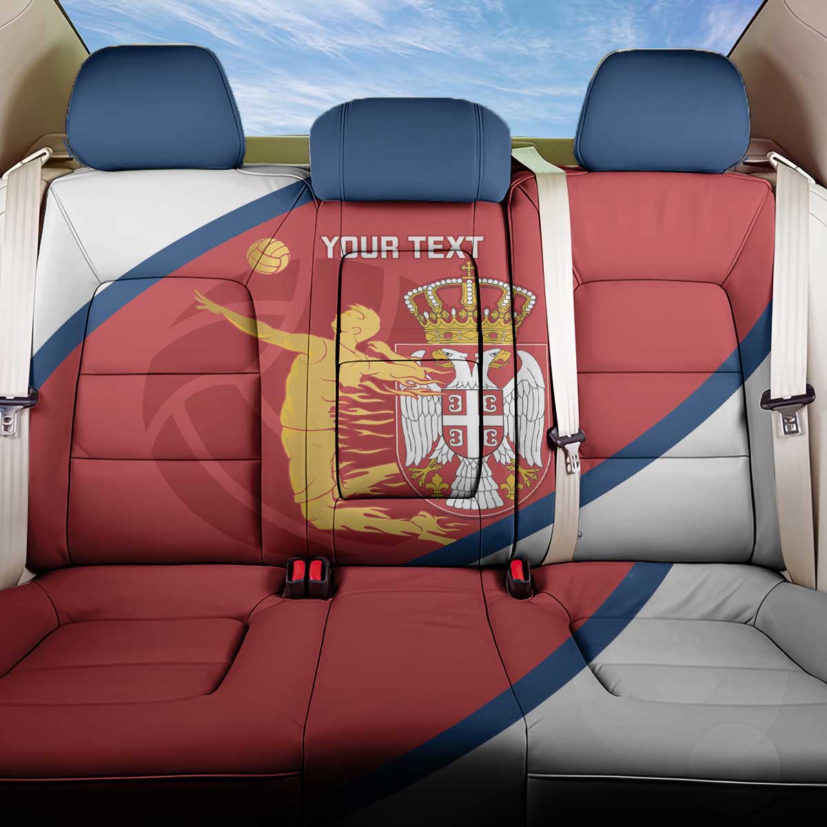 Custom Serbia Volleyball Back Car Seat Cover 2025 Go Champions