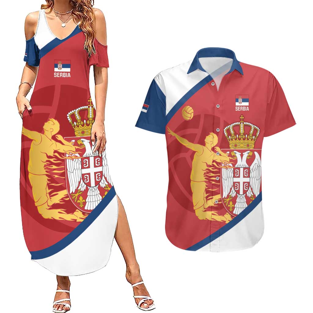 Custom Serbia Volleyball Couples Matching Summer Maxi Dress and Hawaiian Shirt 2025 Go Champions