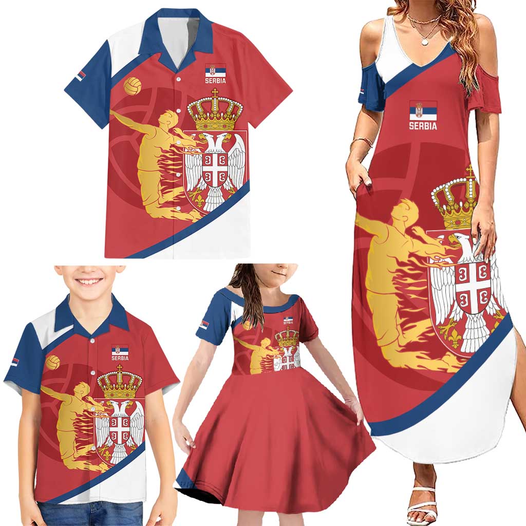 Custom Serbia Volleyball Family Matching Summer Maxi Dress and Hawaiian Shirt 2025 Go Champions