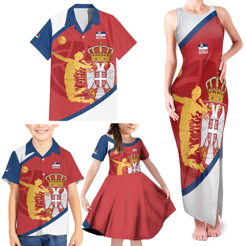 Custom Serbia Volleyball Family Matching Tank Maxi Dress and Hawaiian Shirt 2025 Go Champions