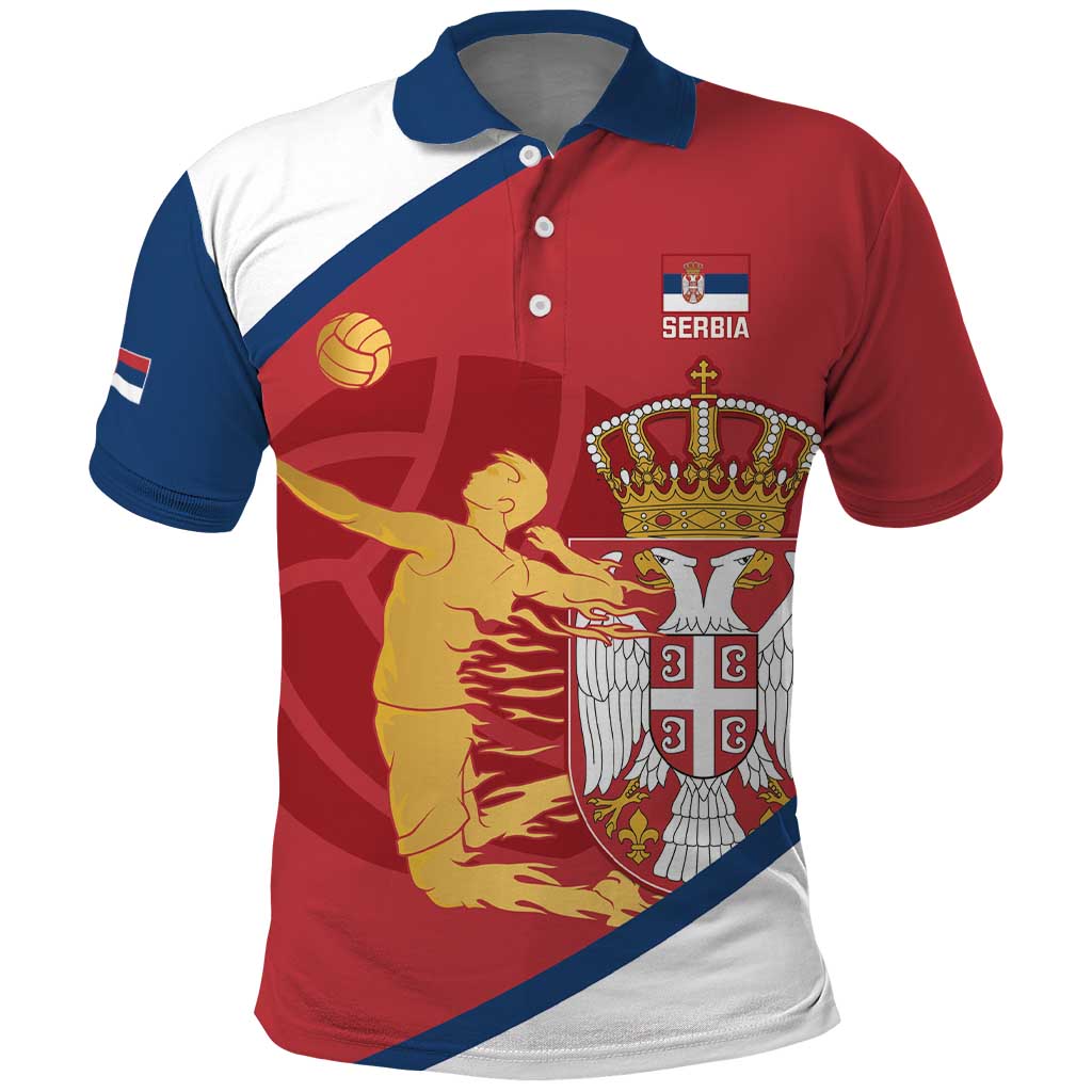 Custom Serbia Volleyball Polo Shirt 2025 Go Champions