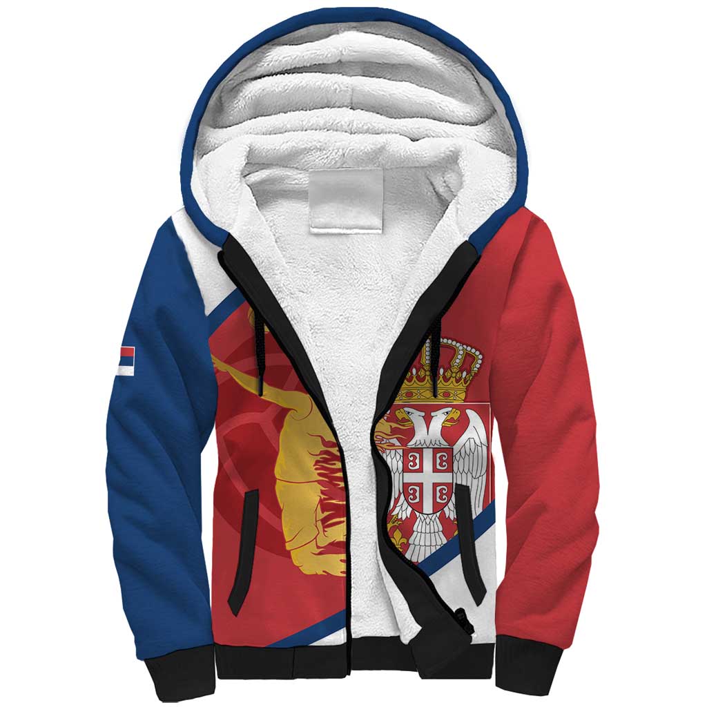 Custom Serbia Volleyball Sherpa Hoodie 2025 Go Champions