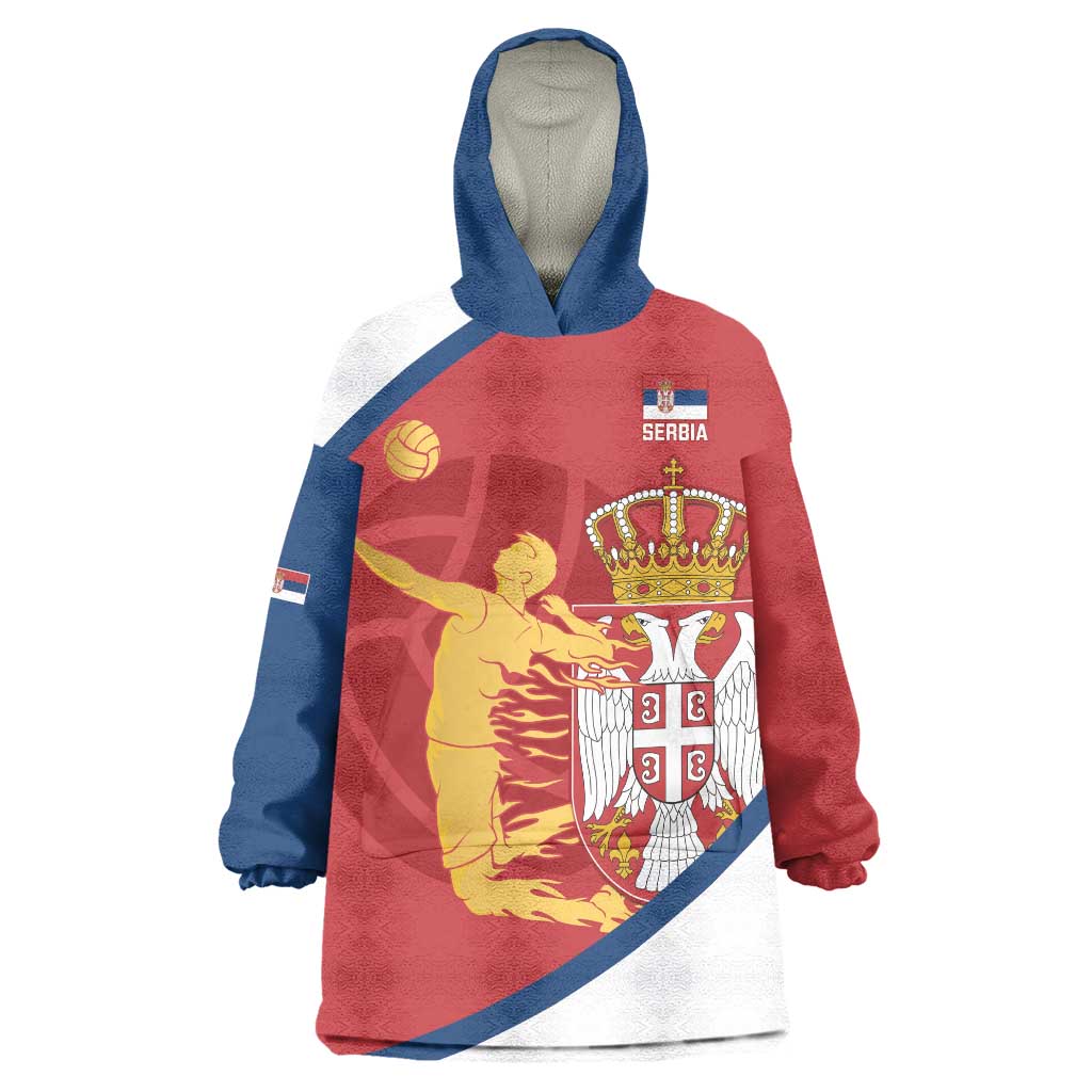 Custom Serbia Volleyball Wearable Blanket Hoodie 2025 Go Champions