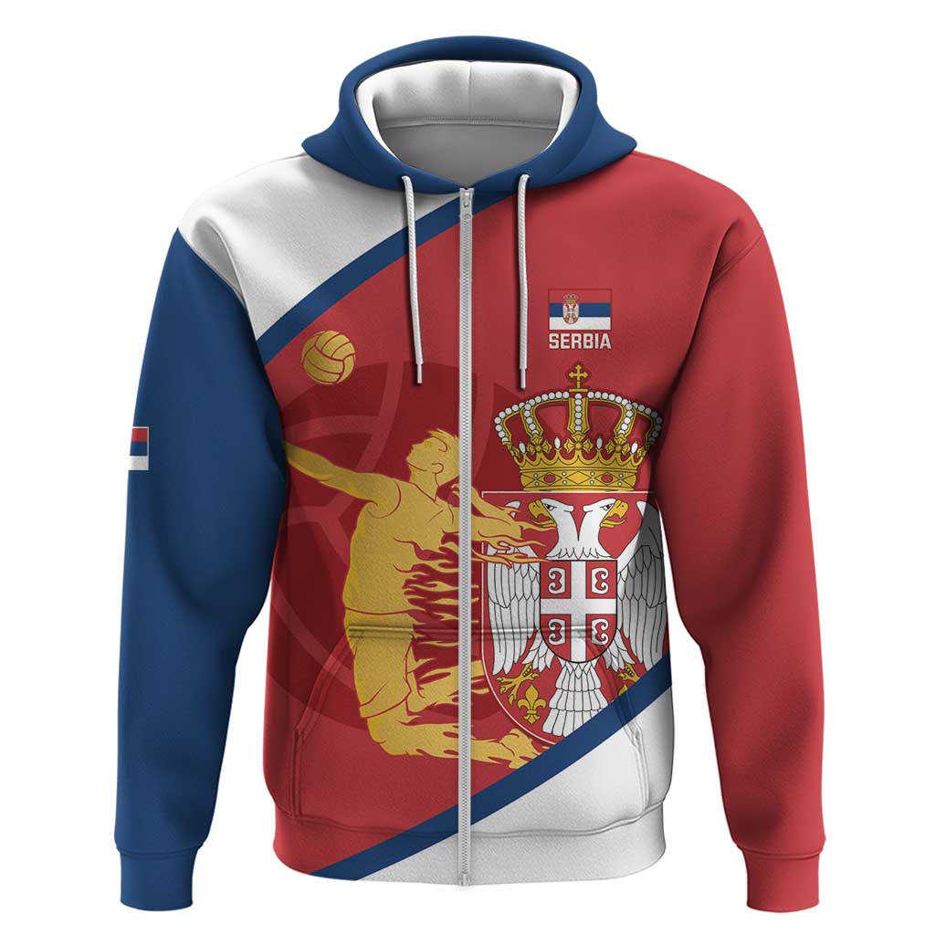 Custom Serbia Volleyball Zip Hoodie 2025 Go Champions