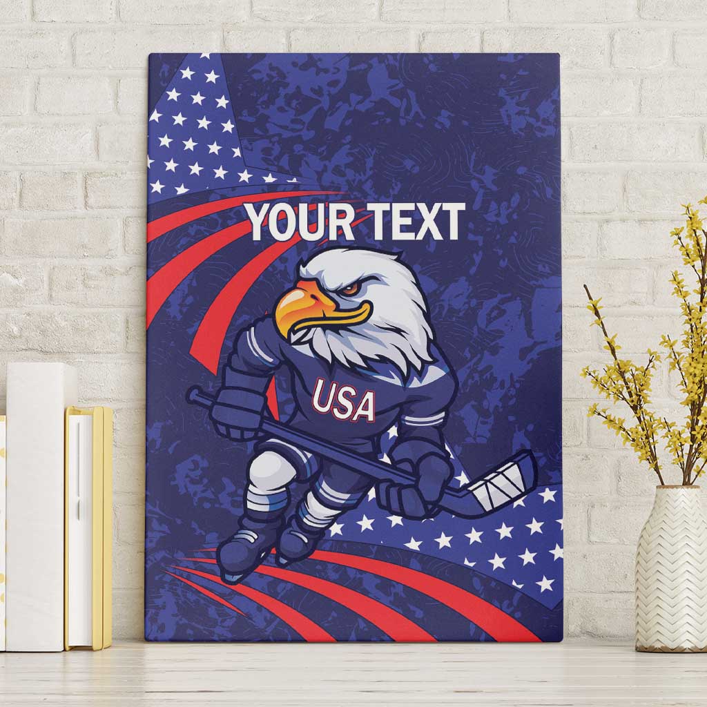 Custom USA Ice Hockey Canvas Wall Art United States Eagle Mascot