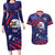 Custom USA Ice Hockey Couples Matching Long Sleeve Bodycon Dress and Hawaiian Shirt United States Eagle Mascot