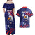 Custom USA Ice Hockey Couples Matching Off Shoulder Maxi Dress and Hawaiian Shirt United States Eagle Mascot