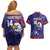 Custom USA Ice Hockey Couples Matching Off Shoulder Short Dress and Hawaiian Shirt United States Eagle Mascot