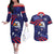 Custom USA Ice Hockey Couples Matching Off The Shoulder Long Sleeve Dress and Hawaiian Shirt United States Eagle Mascot