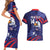 Custom USA Ice Hockey Couples Matching Short Sleeve Bodycon Dress and Hawaiian Shirt United States Eagle Mascot