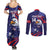 Custom USA Ice Hockey Couples Matching Summer Maxi Dress and Long Sleeve Button Shirt United States Eagle Mascot