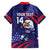 Custom USA Ice Hockey Family Matching Long Sleeve Bodycon Dress and Hawaiian Shirt United States Eagle Mascot