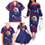 Custom USA Ice Hockey Family Matching Off The Shoulder Long Sleeve Dress and Hawaiian Shirt United States Eagle Mascot