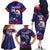 Custom USA Ice Hockey Family Matching Off The Shoulder Long Sleeve Dress and Hawaiian Shirt United States Eagle Mascot