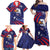 Custom USA Ice Hockey Family Matching Off Shoulder Maxi Dress and Hawaiian Shirt United States Eagle Mascot