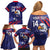 Custom USA Ice Hockey Family Matching Off Shoulder Short Dress and Hawaiian Shirt United States Eagle Mascot