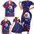 Custom USA Ice Hockey Family Matching Short Sleeve Bodycon Dress and Hawaiian Shirt United States Eagle Mascot