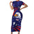 Custom USA Ice Hockey Family Matching Short Sleeve Bodycon Dress and Hawaiian Shirt United States Eagle Mascot