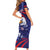 Custom USA Ice Hockey Family Matching Short Sleeve Bodycon Dress and Hawaiian Shirt United States Eagle Mascot