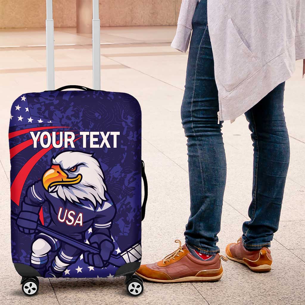 Custom USA Ice Hockey Luggage Cover United States Eagle Mascot