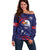 Custom USA Ice Hockey Off Shoulder Sweater United States Eagle Mascot