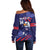 Custom USA Ice Hockey Off Shoulder Sweater United States Eagle Mascot