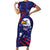 Custom USA Ice Hockey Short Sleeve Bodycon Dress United States Eagle Mascot