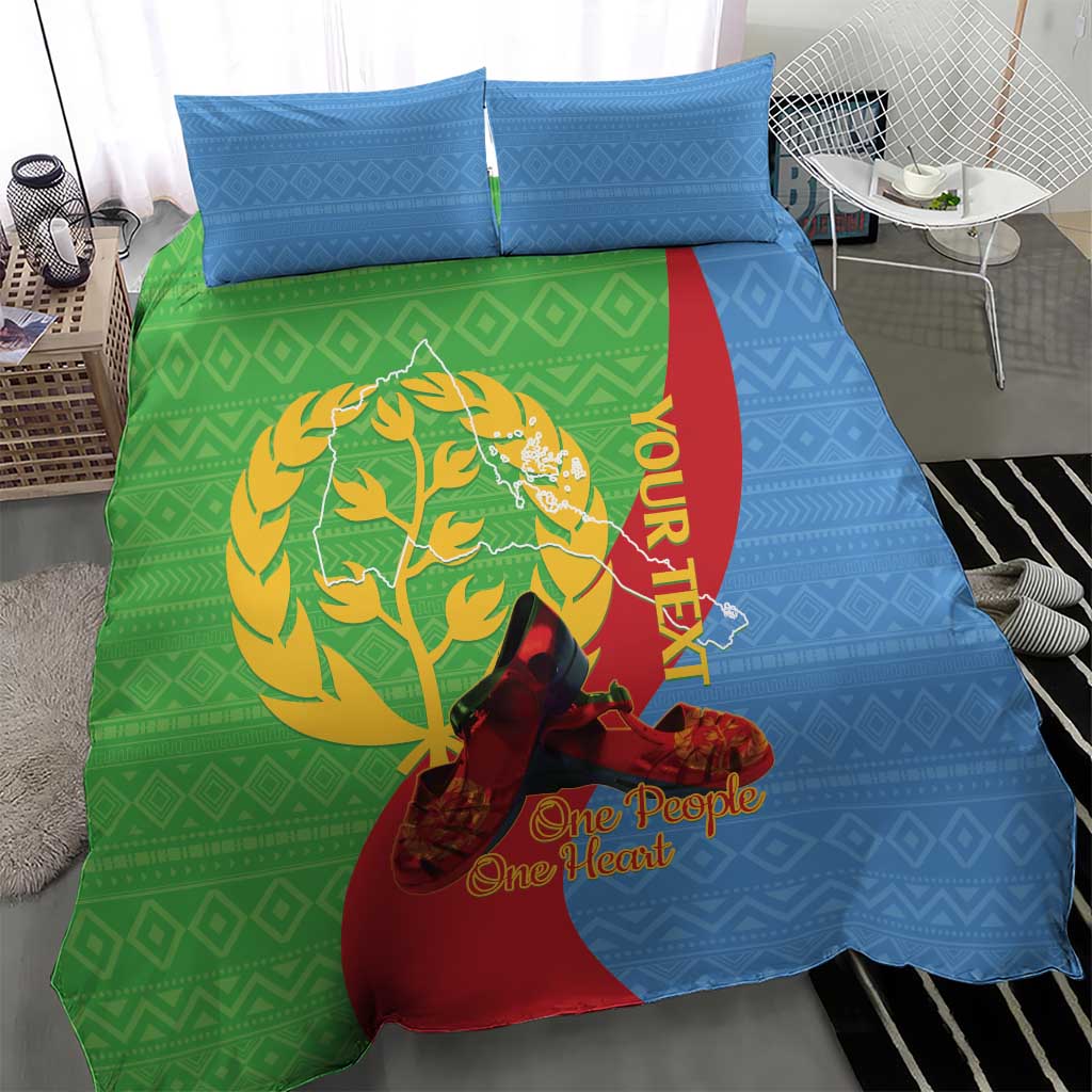 Personalised Eritrea Independence Day Bedding Set Shida Shoes One People One Heart