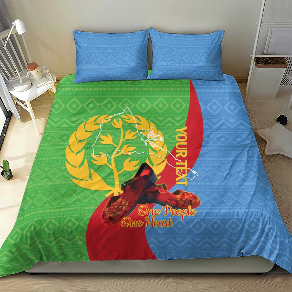 Personalised Eritrea Independence Day Bedding Set Shida Shoes One People One Heart