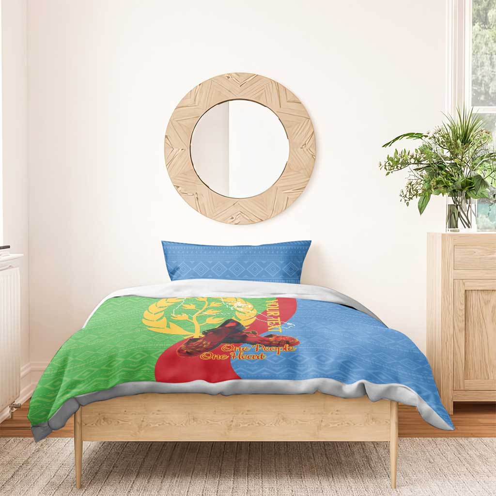 Personalised Eritrea Independence Day Bedding Set Shida Shoes One People One Heart