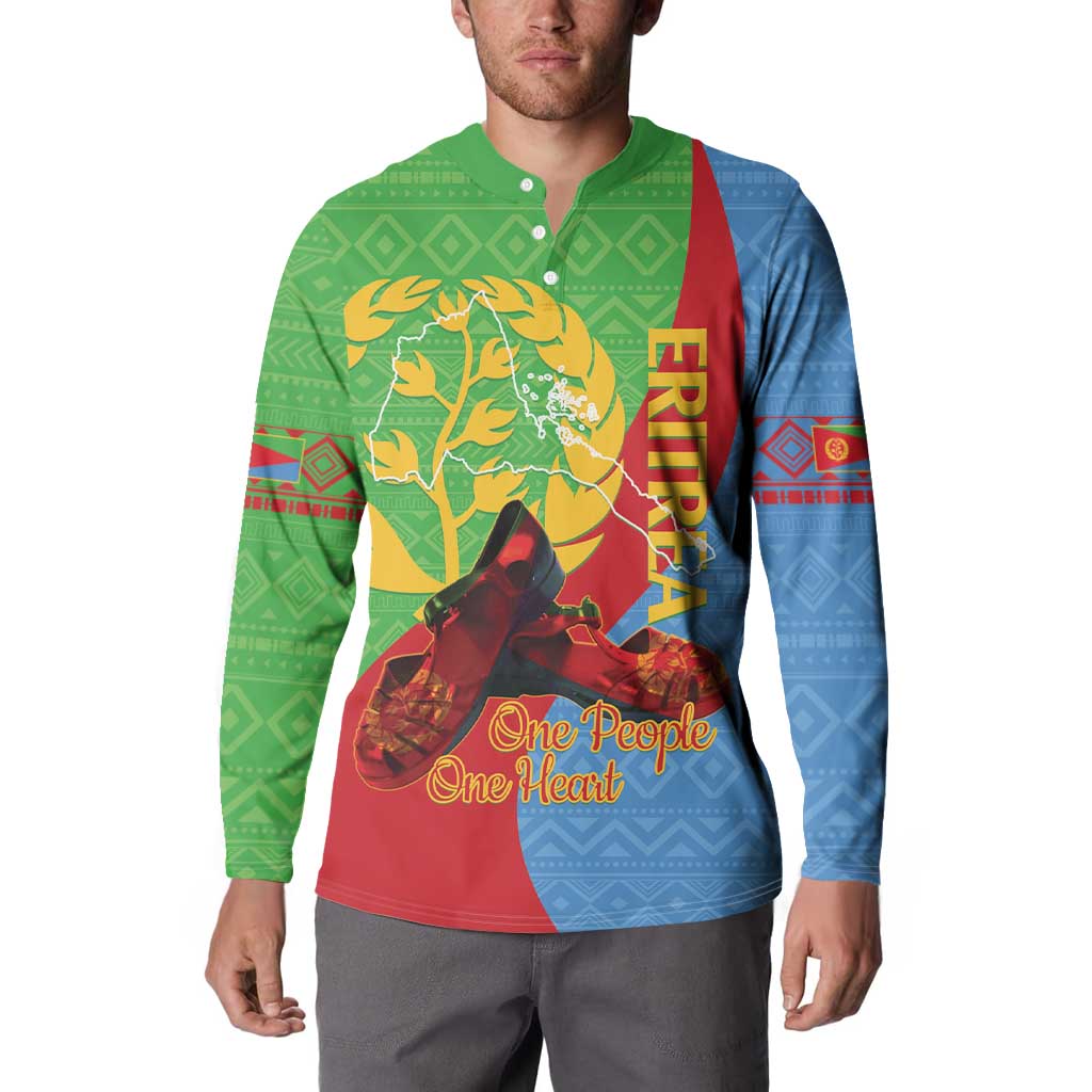 Personalised Eritrea Independence Day Button Sweatshirt Shida Shoes One People One Heart