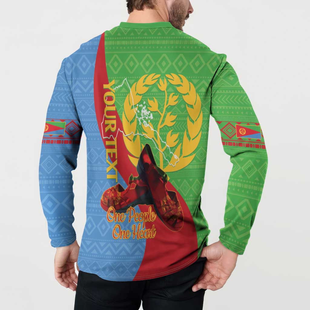 Personalised Eritrea Independence Day Button Sweatshirt Shida Shoes One People One Heart