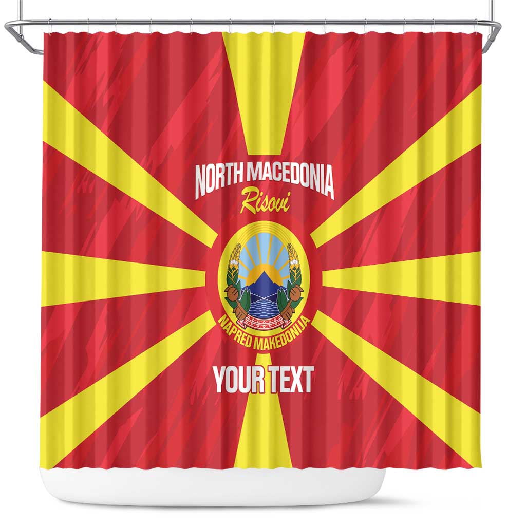 Custom North Macedonia Football Shower Curtain Risovi Napred Makedonija!