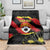 Custom North Macedonia Football Blanket Go Champions Grunge Style