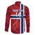 Custom Norway Football Family Matching Long Sleeve Bodycon Dress and Hawaiian Shirt Come On Kongeriket Norge