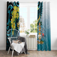 The Bahamas Window Curtain Bahamian Buttercup Polynesian Pattern