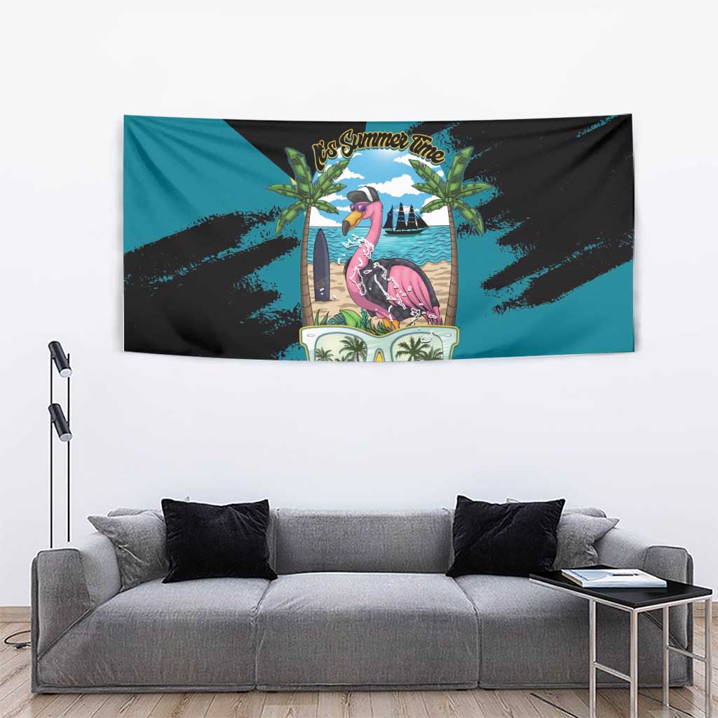 The Bahamas Flamingo Tapestry It's Summer Time