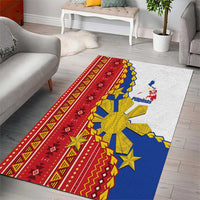 Philippines Independence Day Area Rug Pilipinas Sun Stars Igorot Pattern