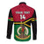 Personalised Vanuatu Football Long Sleeve Button Shirt Vanuatuan Coat Of Arm Polynesian Flag Style - Wonder Print Shop