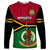 Personalised Vanuatu Football Long Sleeve Shirt Vanuatuan Coat Of Arm Polynesian Flag Style - Wonder Print Shop