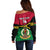 Personalised Vanuatu Football Off Shoulder Sweater Vanuatuan Coat Of Arm Polynesian Flag Style - Wonder Print Shop