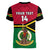 Personalised Vanuatu Football Women V Neck T Shirt Vanuatuan Coat Of Arm Polynesian Flag Style - Wonder Print Shop